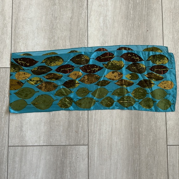 Echo Silk Leaf Print Scarf - Picture 4 of 6
